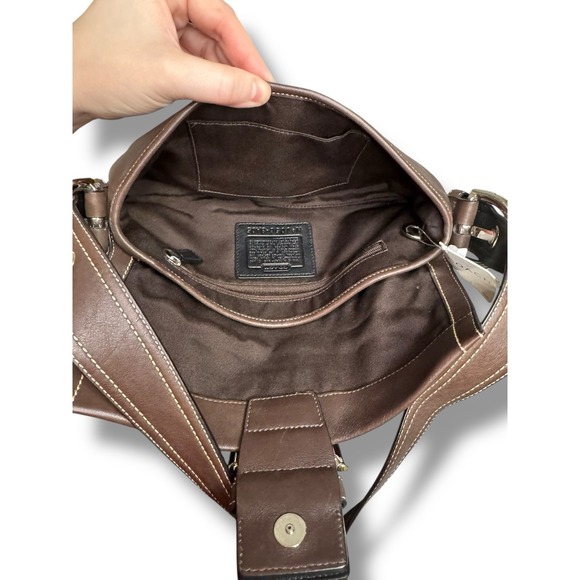 Y2k Coach Soho Small Flap Leather Shoulder Bag Chocolate Brown NWT 2005 - Picture 8 of 11